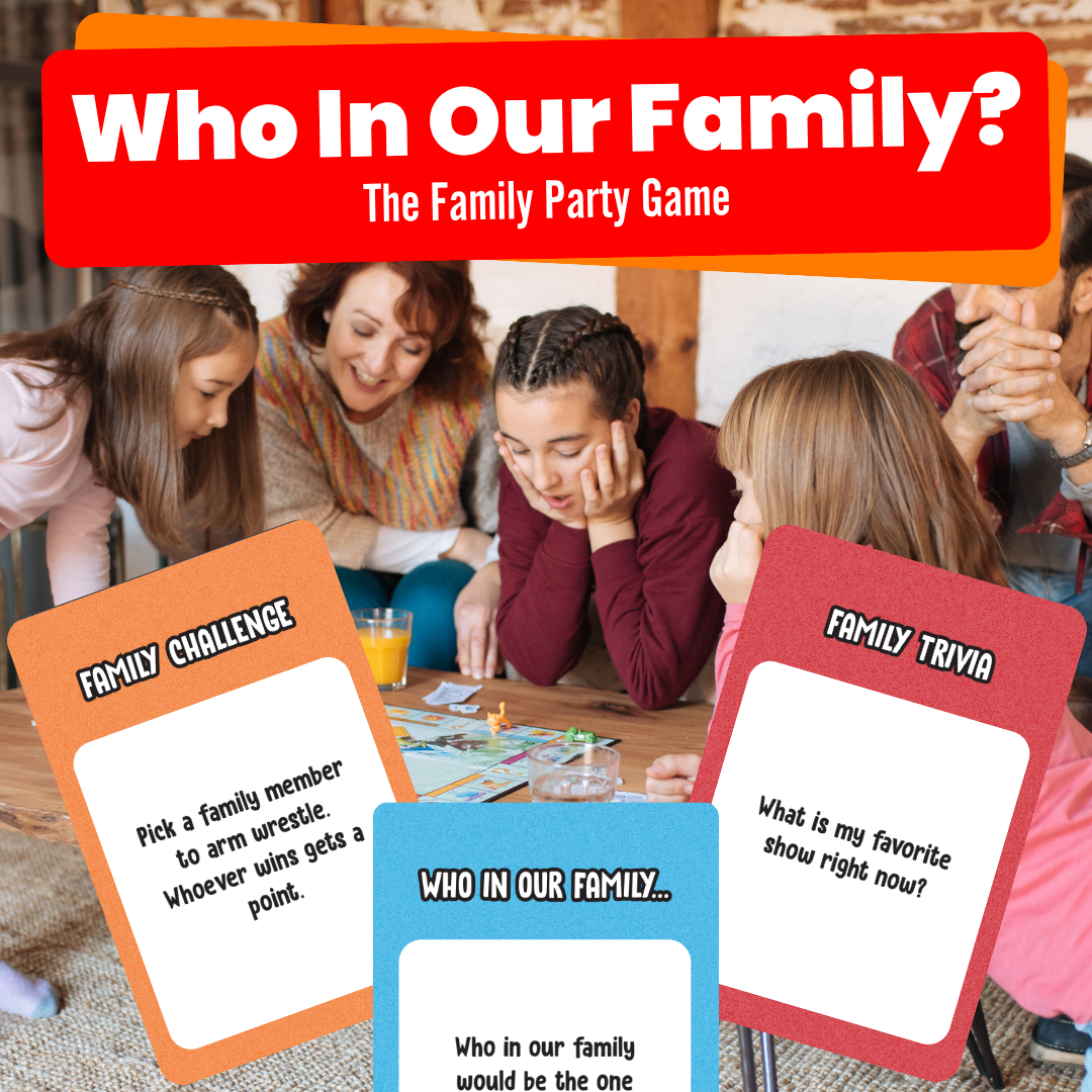 Who Our Family? – Hilarious Family Party Game | Trivia, “Most Likely To” & Head-to-Head Challenges | Fun Family Game Night Card Game for Kids, Teens & Adults
