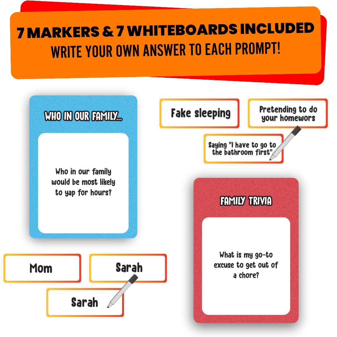 Who Our Family? – Hilarious Family Party Game | Trivia, “Most Likely To” & Head-to-Head Challenges | Fun Family Game Night Card Game for Kids, Teens & Adults