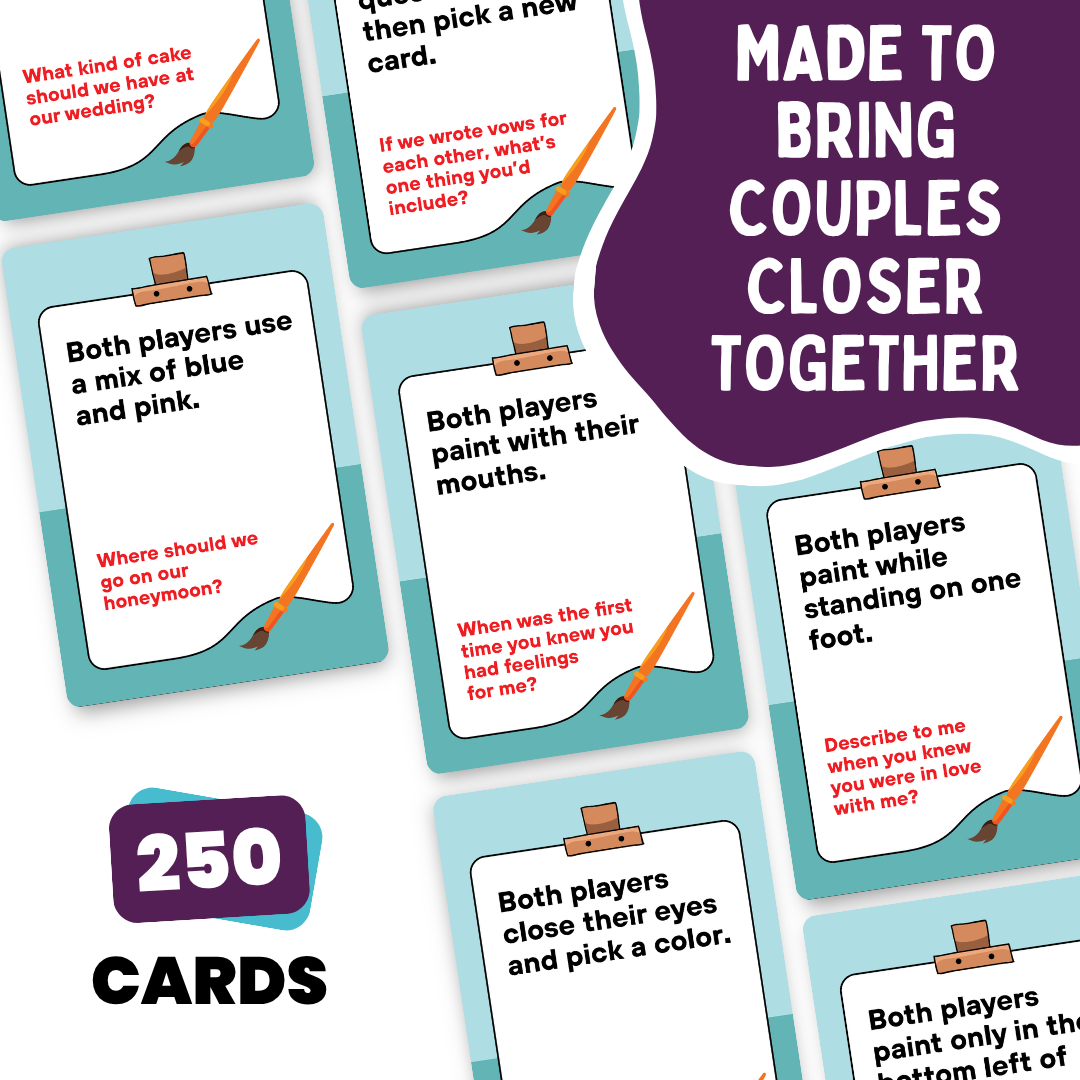 The Couples Painting Game – Fun Date Night Activity | Romantic Game with Prompts & Questions | Creative Couples Gift Idea for Him & Her | No Art Skills Needed | 2 Players