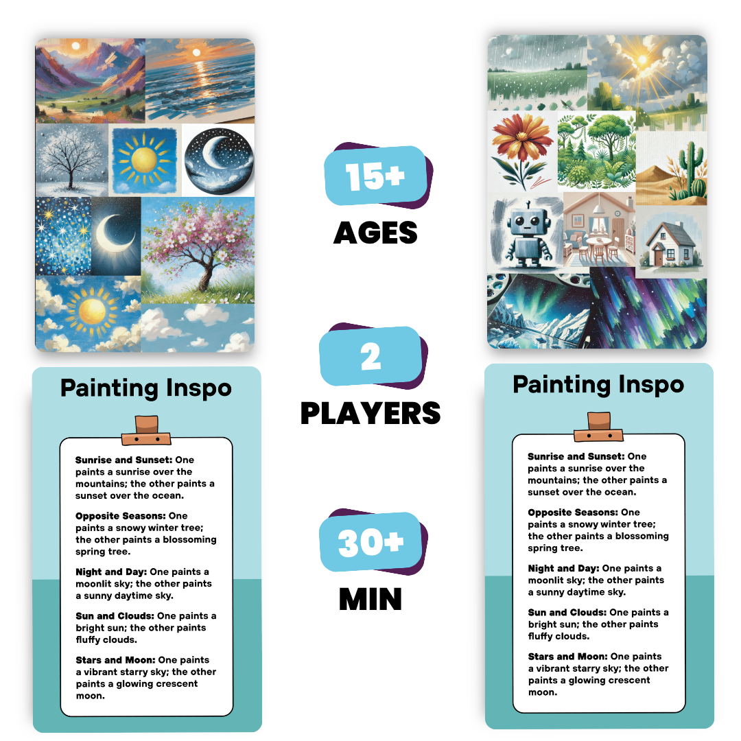 The Couples Painting Game – Fun Date Night Activity | Romantic Game with Prompts & Questions | Creative Couples Gift Idea for Him & Her | No Art Skills Needed | 2 Players