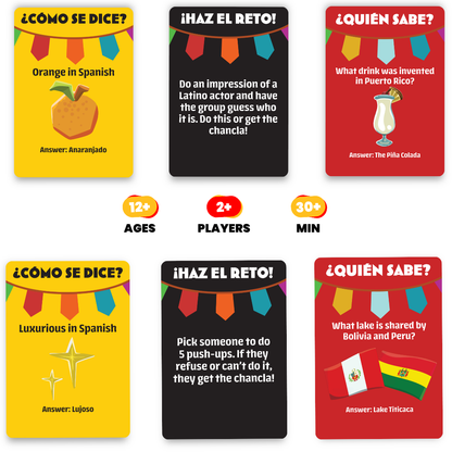 ¿Cómo Se Dice? Party Game – Hilarious Latino Card Game with “Chancla” Included – Fast-Paced Family & Adult Game Night Fun – 3+ Players, Ages 12+