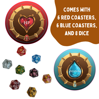 Wizards Tavern Strategy Drinking Card Game for Adults 21+ – Chaotic Fantasy Party Game with Spells, Dice & Coasters | 2–8 Players, 170 Cards